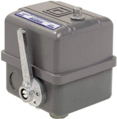 Square D - 1, 7, 9 and 3R NEMA Rated, 80 to 100 psi, Electromechanical Pressure and Level Switch - Adjustable Pressure, 575 VAC, L1-T1, L2-T2 Terminal, For Use with Square D Pumptrol - Exact Tool & Supply
