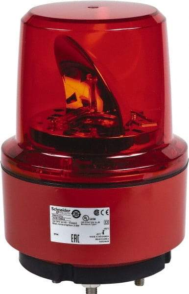 Schneider Electric - 24 VDC, 125 mAmp, Rotating Beacon LED Light - Surface Mounted, 7.05 Inch High, 130mm Diameter, 162 Flashes per min - Exact Tool & Supply