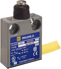 Square D - SPDT, NC/NO, 240 VAC, Prewired Terminal, Plunger Actuator, General Purpose Limit Switch - 1, 2, 4, 6, 6P NEMA Rating, IP67 IPR Rating, 80 Ounce Operating Force - Exact Tool & Supply