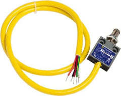 Square D - SPDT, NC/NO, 240 VAC, Prewired Terminal, Roller Plunger Actuator, General Purpose Limit Switch - 1, 2, 4, 6, 6P NEMA Rating, IP67 IPR Rating, Panel Mount, 80 Ounce Operating Force - Exact Tool & Supply