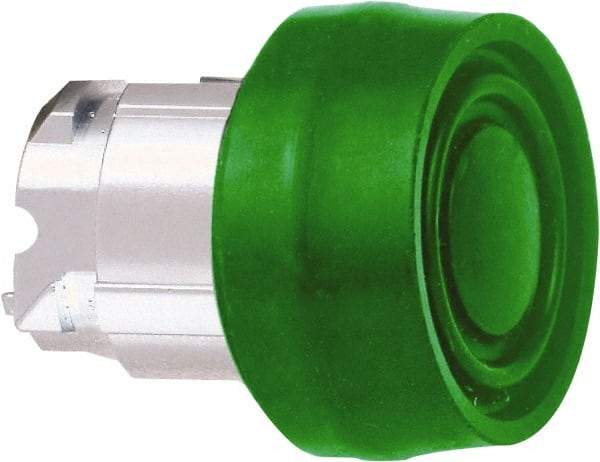 Schneider Electric - 22mm Mount Hole, Flush, Pushbutton Switch Only - Round, Green Pushbutton, Nonilluminated, Momentary (MO) - Exact Tool & Supply