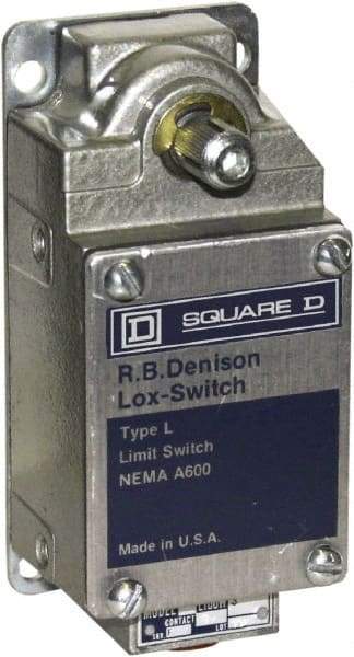 Square D - DPST, 2NC, 600 Volt, Screw Terminal, Rotary Spring Return Actuator, General Purpose Limit Switch - 1, 2, 4, 12, 13 NEMA Rating, IP67 IPR Rating - Exact Tool & Supply