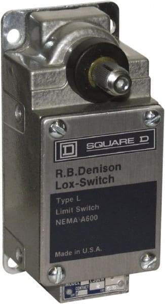 Square D - 3PDT, 2NC/NO, 600 Volt, Screw Terminal, Rotary Spring Return Actuator, General Purpose Limit Switch - 1, 2, 4, 12, 13 NEMA Rating, IP67 IPR Rating - Exact Tool & Supply