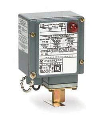 Square D - 4, 13 and 4X NEMA Rated, SPDT, 1 to 40 psi, Electromechanical Pressure and Level Switch - Fixed Pressure, 120 VAC at 6 Amp, 125 VDC at 0.22 Amp, 240 VAC at 3 Amp, 250 VDC at 0.27 Amp, 1/4 Inch Connector, Screw Terminal, For Use with 9012G - Exact Tool & Supply