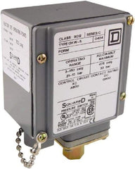 Square D - 4, 13 and 4X NEMA Rated, SPDT, 3 to 150 psi, Electromechanical Pressure and Level Switch - Fixed Pressure, 120 VAC at 6 Amp, 125 VDC at 0.22 Amp, 240 VAC at 3 Amp, 250 VDC at 0.27 Amp, 1/4 Inch Connector, Screw Terminal, For Use with 9012G - Exact Tool & Supply