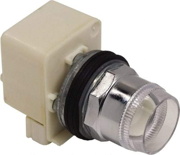 Schneider Electric - 1.18 Inch Mount Hole, Extended Straight, Pushbutton Switch Only - Round, Illuminated, Momentary (MO), Weatherproof, Dust and Oil Resistant - Exact Tool & Supply