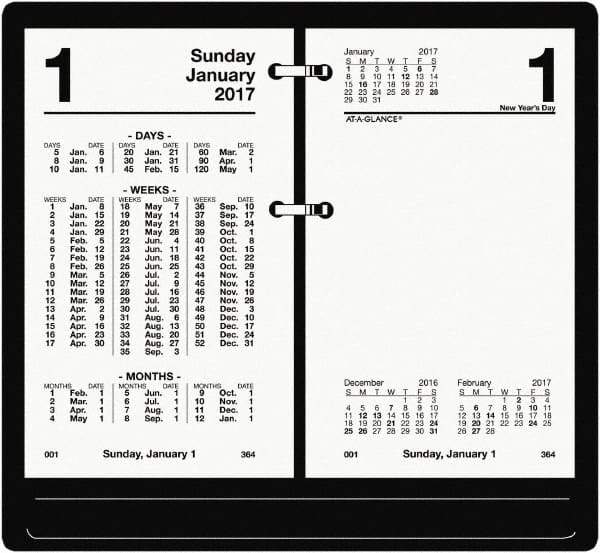 AT-A-GLANCE - 730 Sheet, 3-1/2 x 6", Financial Desk Calendar Refill - White - Exact Tool & Supply