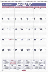 AT-A-GLANCE - 12 Sheet, 5-1/2 x 8-1/2", Wall Calendar - White - Exact Tool & Supply