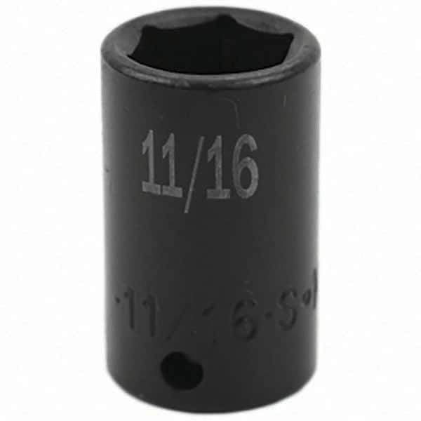 SK - Impact Socket - 3/8"DR 6PT 11/16" SEMI-DEEP IMPACT SOCKET - Exact Tool & Supply