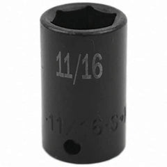 SK - Impact Socket - 3/8"DR 6PT 11/16" SEMI-DEEP IMPACT SOCKET - Exact Tool & Supply