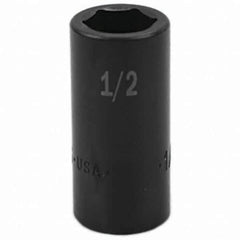 SK - Impact Socket - 3/8"DR 6PT 1/2" SEMI-DEEP IMPACT SOCKET - Exact Tool & Supply