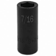SK - Impact Socket - 3/8"DR 6PT 7/16" SEMI-DEEP IMPACT SOCKET - Exact Tool & Supply