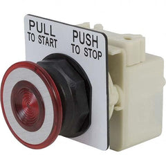Schneider Electric - 1.22 Inch Mount Hole, Extended Mushroom Head, Pushbutton Switch with Contact Block - Exact Tool & Supply