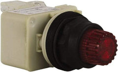 Schneider Electric - 30mm Mount Hole, Extended Straight, Pushbutton Switch with Contact Block - Red Pushbutton, Momentary (MO) - Exact Tool & Supply