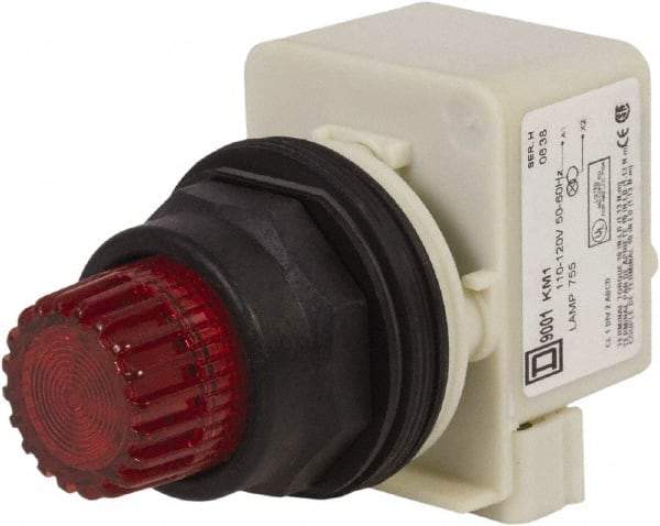 Schneider Electric - 30mm Mount Hole, Extended Straight, Pushbutton Switch Only - Red Pushbutton, Momentary (MO) - Exact Tool & Supply