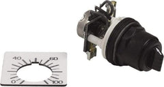 Square D - 2,000 Ohm, 30mm, 300 VAC Potentiometer - 2 Watts, Nonilluminated, Knob Operated, NEMA 4, 13 - Exact Tool & Supply