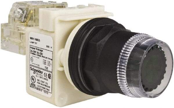 Schneider Electric - 30mm Mount Hole, Extended Straight, Pushbutton Switch with Contact Block - Green Pushbutton, Momentary (MO) - Exact Tool & Supply