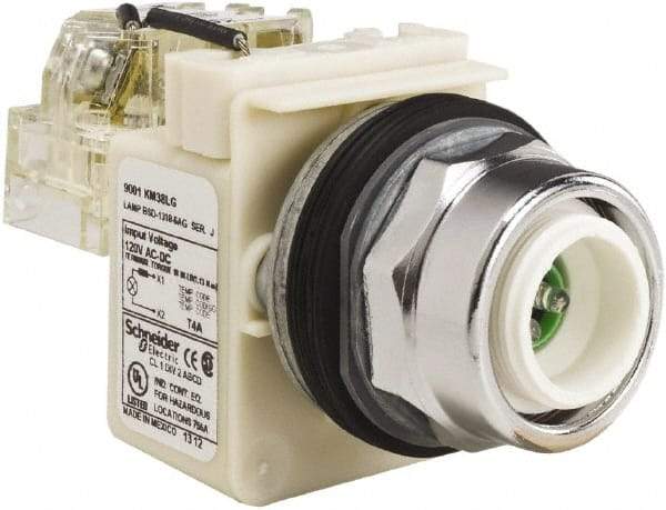 Schneider Electric - 120 VAC LED Indicating Light - Screw Clamp Connector - Exact Tool & Supply