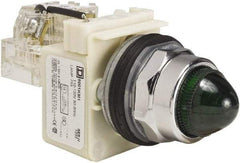 Schneider Electric - 120 VAC Green Lens Indicating Light - Screw Clamp Connector - Exact Tool & Supply