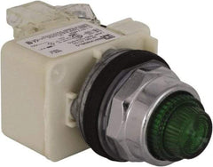 Schneider Electric - 24 V Green Lens LED Press-to-Test Indicating Light - Octagonal Lens, Screw Clamp Connector - Exact Tool & Supply