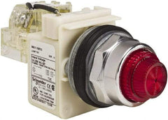 Schneider Electric - 24-28 VAC/VDC Red Lens Indicating Light - Screw Clamp Connector - Exact Tool & Supply