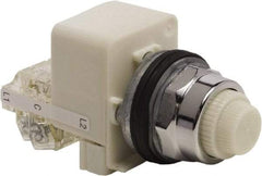 Schneider Electric - 120 VAC White Lens LED Indicating Light - Screw Clamp Connector - Exact Tool & Supply