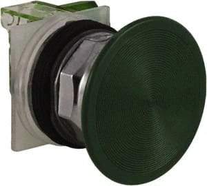Schneider Electric - 30mm Mount Hole, Extended Straight, Pushbutton Switch with Contact Block - Green Pushbutton, Momentary (MO) - Exact Tool & Supply