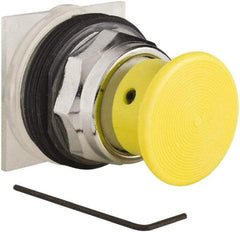 Schneider Electric - 30mm Mount Hole, Extended Straight, Pushbutton Switch Only - Yellow Pushbutton, Momentary (MO) - Exact Tool & Supply