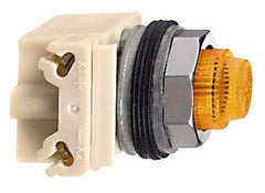 Schneider Electric - 120 V Amber Lens LED Pilot Light - Round Lens, Screw Clamp Connector - Exact Tool & Supply