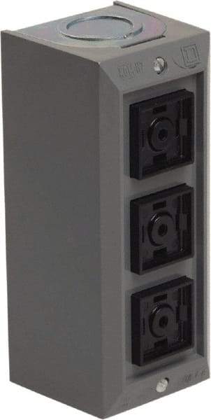 Schneider Electric - 3 Operator, Projecting Pushbutton Control Station - No Legend, Momentary Switch, 2NO/3NC Contact, NEMA 1 - Exact Tool & Supply
