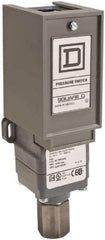Square D - 1 NEMA Rated, SPDT, 20 to 1,000 psi, Electromechanical Pressure and Level Switch - Adjustable Pressure, 120 VAC at 6 Amp, 125 VDC at 0.22 Amp, 240 VAC at 3 Amp, 250 VDC at 0.27 Amp, 1/4 Inch Connector, Screw Terminal, For Use with 9012G - Exact Tool & Supply
