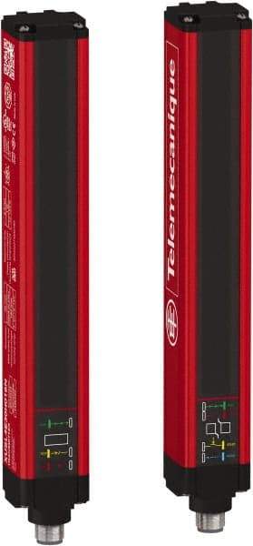 Telemecanique Sensors - 8 Beam, 6.3 Inch Height Protection, 10, 20m Max Sensing, 14 to 131°F, Hand Protection 4, Safety Light Curtain - 24 VDC, Red, Aluminum - Exact Tool & Supply