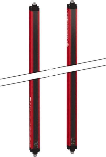 Telemecanique Sensors - 38 Beam, 35.83 Inch Height Protection, 4, 12m Max Sensing, 14 to 131°F, Hand Protection 4, Safety Light Curtain - 24 VDC, Red, Aluminum - Exact Tool & Supply