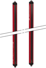 Telemecanique Sensors - 30 Beam, 12.2 Inch Height Protection, 3, 6m Max Sensing, 14 to 131°F, Finger/Hand Protection 4, Safety Light Curtain - 24 VDC, Red, Aluminum - Exact Tool & Supply