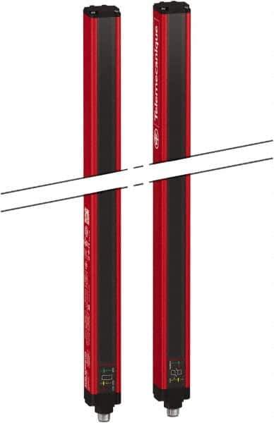 Telemecanique Sensors - 135 Beam, 53.54 Inch Height Protection, 3, 6m Max Sensing, 14 to 131°F, Finger/Hand Protection 4, Safety Light Curtain - 24 VDC, Red, Aluminum - Exact Tool & Supply