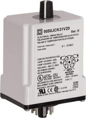 Square D - DPDT Time Delay Relay - 10 Contact Amp, 110 VDC & 120 VAC - Exact Tool & Supply