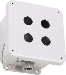 Square D - 4 Hole, 30mm Hole Diameter, Polymer Pushbutton Switch Enclosure - 3, 4, 13, 4X NEMA Rated - Exact Tool & Supply