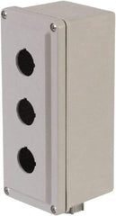 Square D - 3 Hole, 30mm Hole Diameter, Plastic Pushbutton Switch Enclosure - 1, 3, 4, 12, 4X NEMA Rated - Exact Tool & Supply