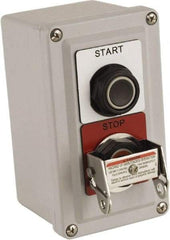 Square D - 2 Operator, Projecting Pushbutton Control Station - Start, Stop (Legend), Momentary Switch, NO/2NC Contact, NEMA 13, 3, 4, 4X - Exact Tool & Supply