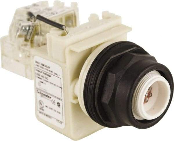 Schneider Electric - 120 V LED Press-to-Test Indicating Light - Round Lens, Screw Clamp Connector, Corrosion Resistant, Dust Resistant, Oil Resistant - Exact Tool & Supply