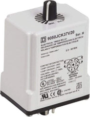 Square D - 0.3 to 30 min Delay, DPDT Time Delay Relay - 10 Contact Amp, 110 VDC & 120 VAC - Exact Tool & Supply
