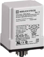 Square D - DPDT Time Delay Relay - 10 Contact Amp, 110 VDC & 120 VAC - Exact Tool & Supply