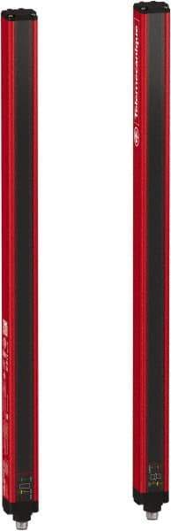 Telemecanique Sensors - 45 Beam, 18.11 Inch Height Protection, 3, 6m Max Sensing, 14 to 131°F, Finger/Hand Protection 4, Safety Light Curtain - 24 VDC, Red, Aluminum - Exact Tool & Supply