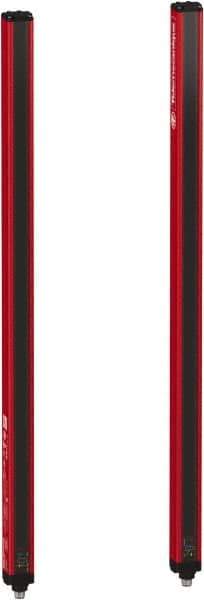 Telemecanique Sensors - 60 Beam, 24.02 Inch Height Protection, 3, 6m Max Sensing, 14 to 131°F, Finger/Hand Protection 4, Safety Light Curtain - 24 VDC, Red, Aluminum - Exact Tool & Supply