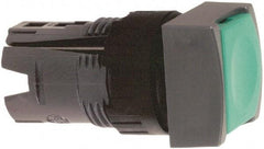Schneider Electric - 16mm Mount Hole, Flush, Pushbutton Switch Only - Square, Green Pushbutton, Nonilluminated, Momentary (MO), Vibration Resistant - Exact Tool & Supply
