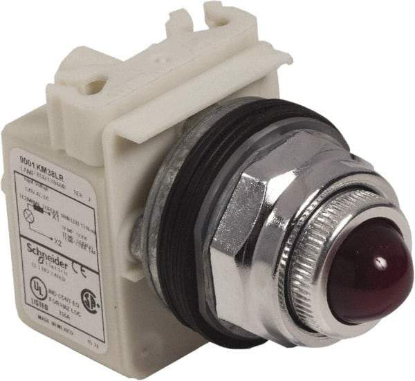 Schneider Electric - 120 V Red Lens LED Pilot Light - Round Lens, Screw Clamp Connector - Exact Tool & Supply