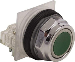 Schneider Electric - 30mm Mount Hole, Flush, Pushbutton Switch Only - Round, Green Pushbutton, Nonilluminated, Momentary (MO) - Exact Tool & Supply