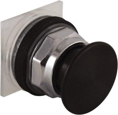 Schneider Electric - 30mm Mount Hole, Extended Mushroom Head, Pushbutton Switch Only - Round, Black Pushbutton, Nonilluminated, Momentary (MO) - Exact Tool & Supply