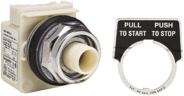 Schneider Electric - 30mm Mount Hole, Extended Straight, Pushbutton Switch Only - Maintained (MA) - Exact Tool & Supply