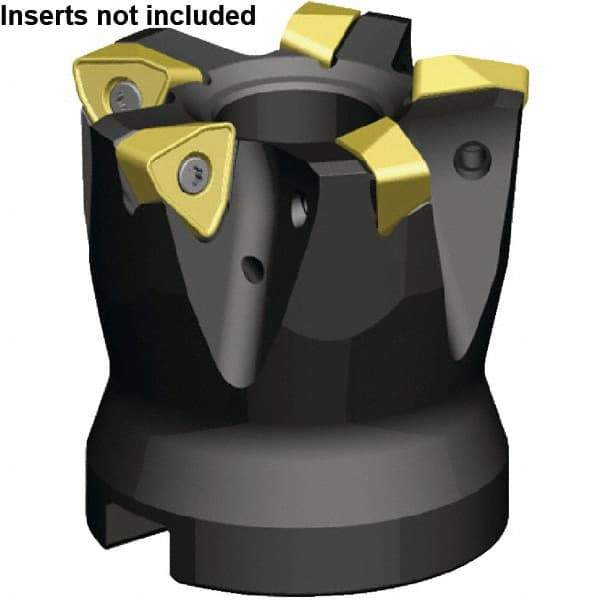 Kennametal - 6 Inserts, 66mm Cut Diam, 22mm Arbor Diam, 1.5mm Max Depth of Cut, Indexable Square-Shoulder Face Mill - 78° Lead Angle, 50mm High, WOEJ090512SRHD Insert Compatibility, Through Coolant, Series Kenfeed - Exact Tool & Supply